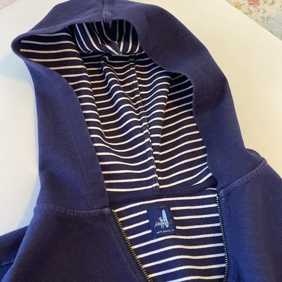 Johnnie-O full zip hooded jacket navy with stripes  size XLarge? - Picture 10 of 11